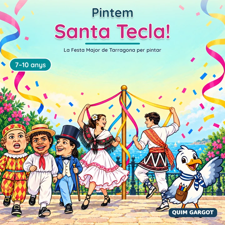 Portada del llibre infantil per pintar Santa Tecla de 7 a 10 anys